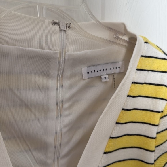 Endless Rose Yellow and White Striped long sleeve dress size small - Picture 2 of 4
